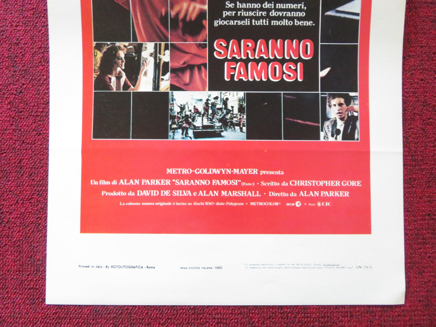 FAME ITALIAN LOCANDINA POSTER IRENE CARA EDDIE BARTH 1980