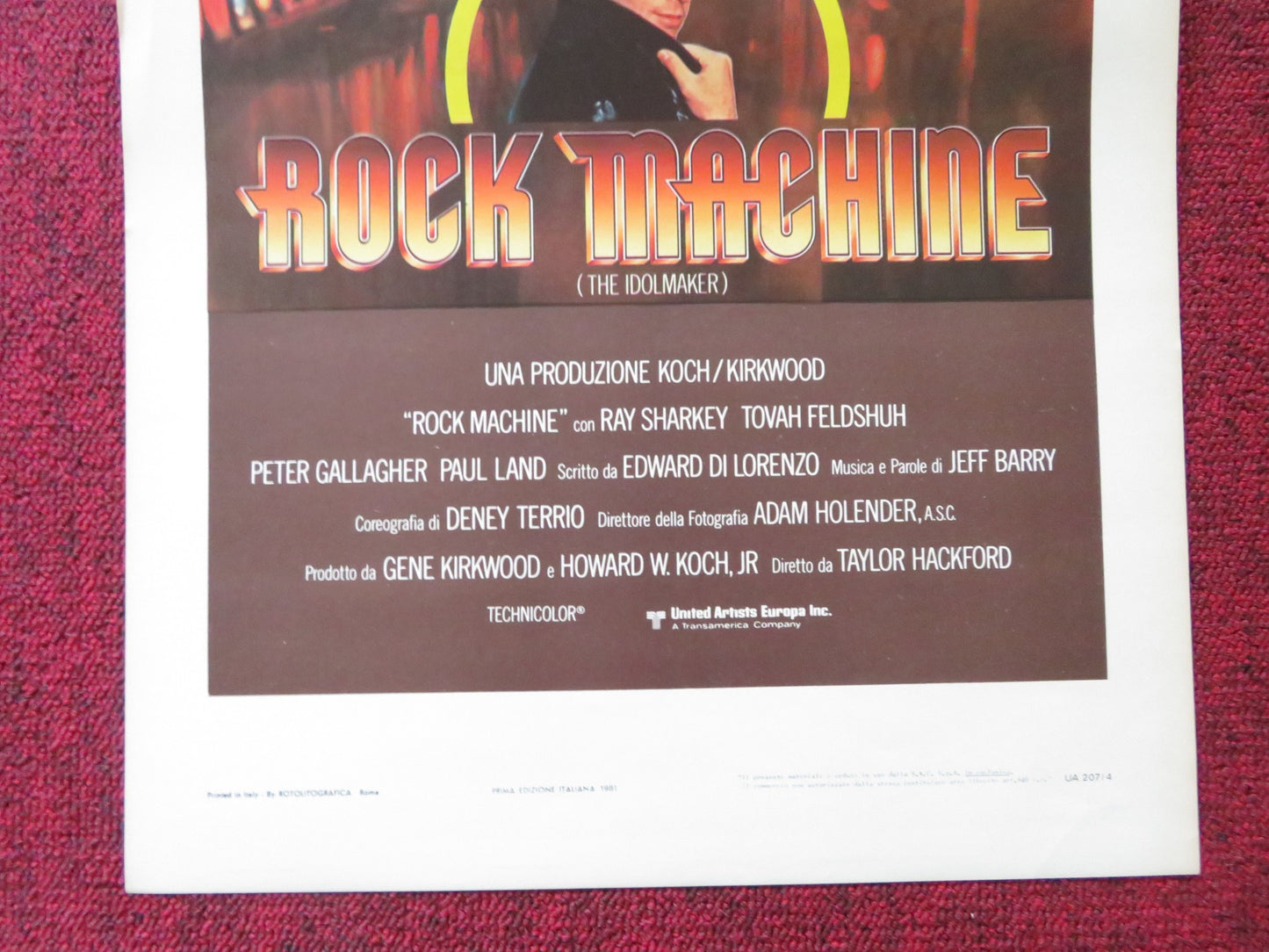 ROCK MACHINE ITALIAN LOCANDINA POSTER RAY SHARKEY TOVAH FELDSHUH 1980