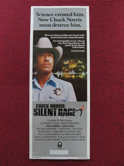 SILENT RAGE US INSERT (14"x 36") POSTER CHUCK NORRIS RON SLIVER 1982