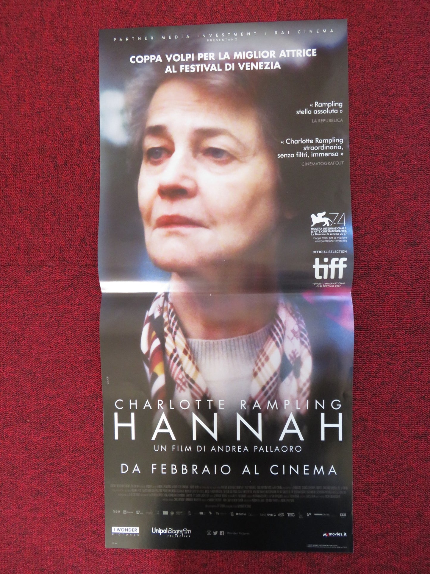 HANNAH ITALIAN LOCANDINA POSTER CHARLOTTE RAMPLING ANDREW WILMS 2017