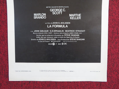 THE FORMULA ITALIAN LOCANDINA POSTER GEORGE C. SCOTT MARLON BRANDO 1981