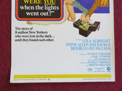 WHERE WERE YOU WHEN THE LIGHTS WENT OUT? US INSERT (14"x 36") POSTER D. DAY 1968