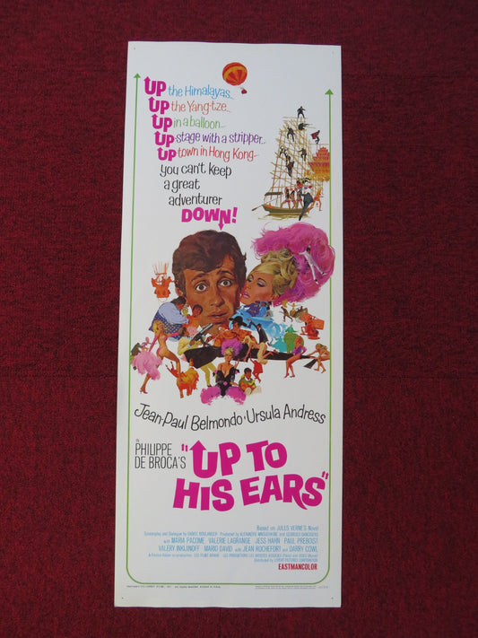 UP TO HIS EARS US INSERT (14"x 36") POSTER JEAN-PAUL BELMONDO U. ANDRESS 1965