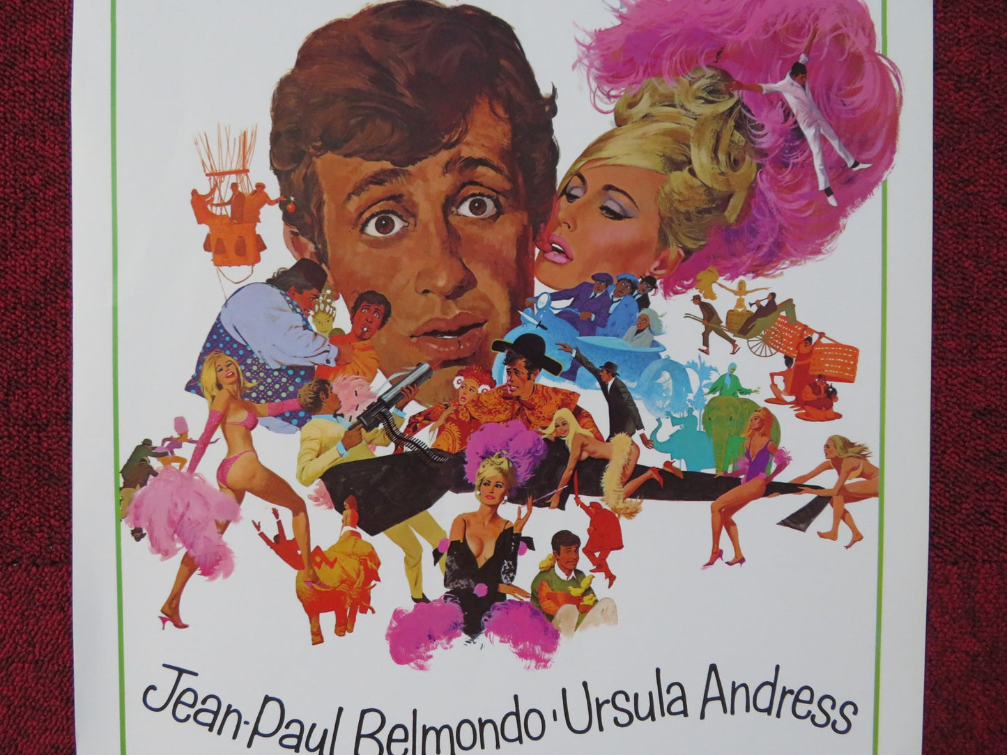 UP TO HIS EARS US INSERT (14"x 36") POSTER JEAN-PAUL BELMONDO U. ANDRESS 1965