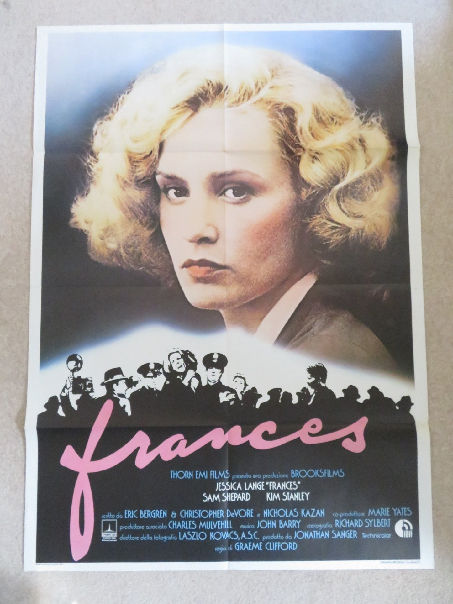 FRANCES ITALIAN 2 FOGLIO POSTER JESSICA LANGE JONATHAN BANKS  1982