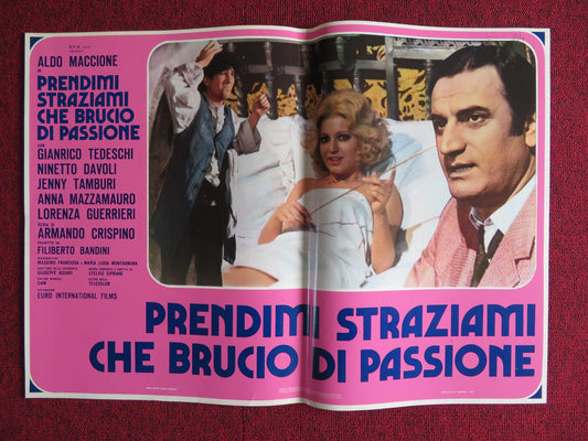 PRENDIMI STRAZIAMI CHE BRUCIO DI PASSIONE - A ITALIAN FOTOBUSTA POSTER 1975