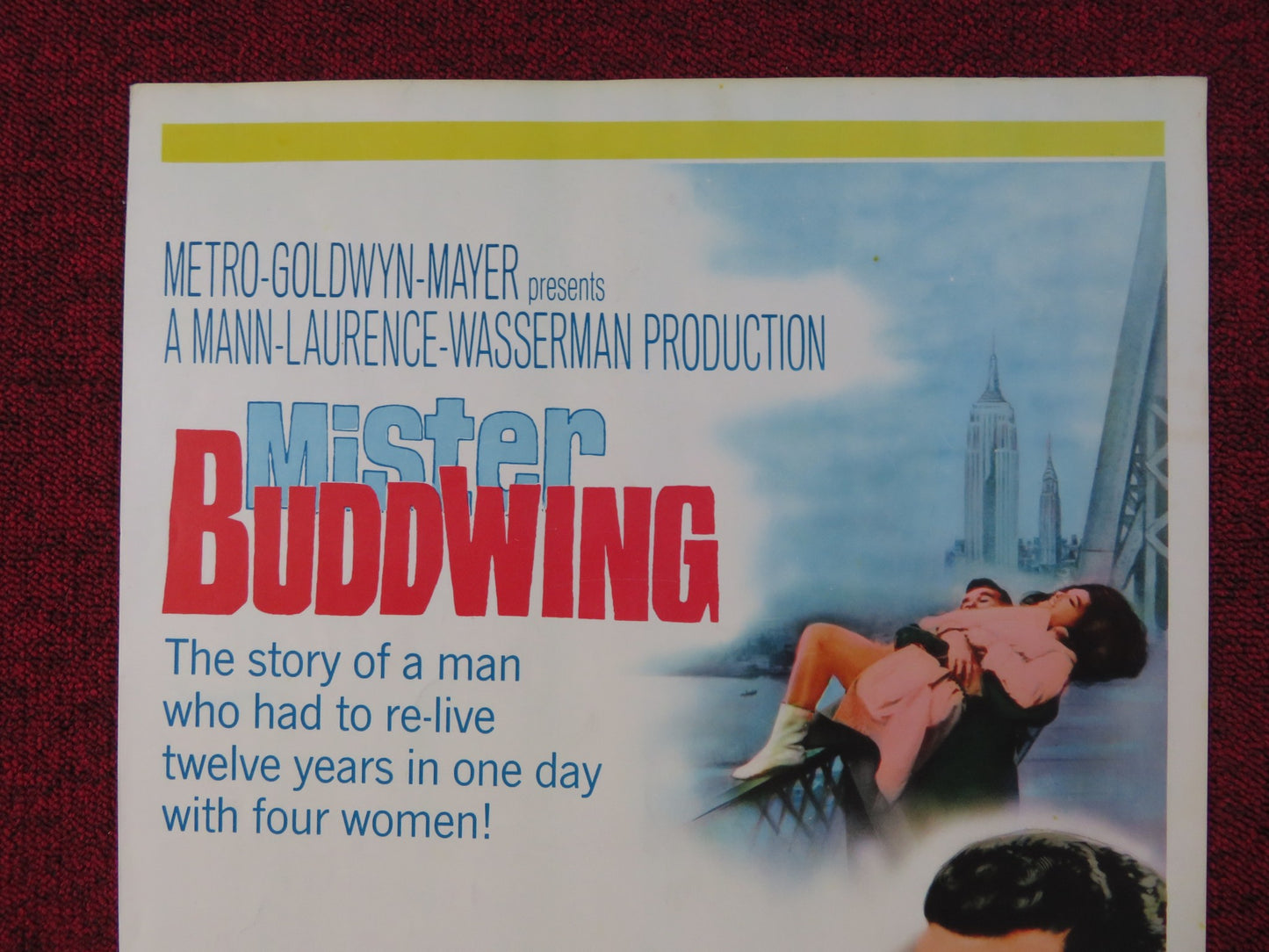 MISTER BUDDWING US INSERT (14"x 36") POSTER JAMES GARNER JEAN SIMMONS 1966