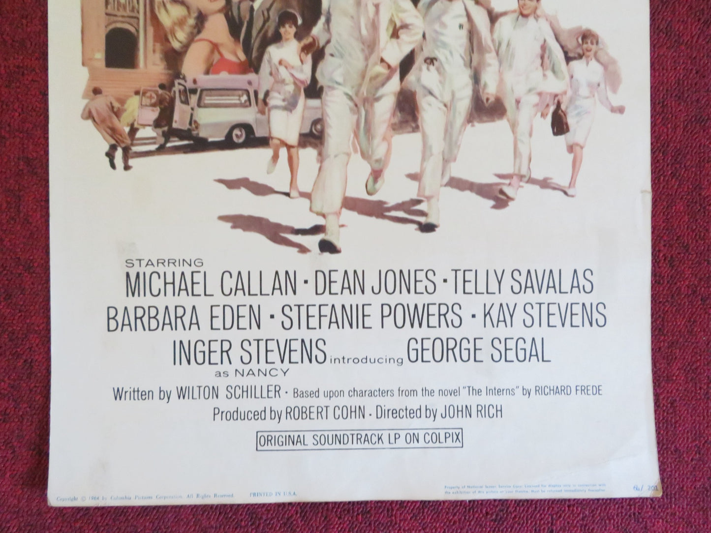 THE NEW INTERNS US INSERT (14"x 36") POSTER MICHAEL CALLAN DEAN JONES 1964