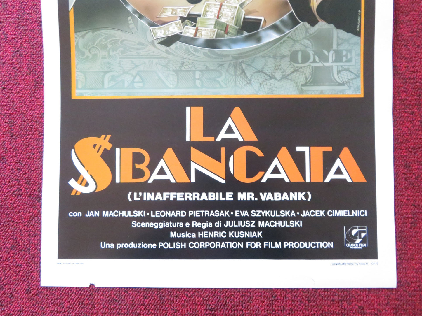 VABANK ITALIAN LOCANDINA POSTER JAN MACHULSKI LEONARD PIETRASAK 1981