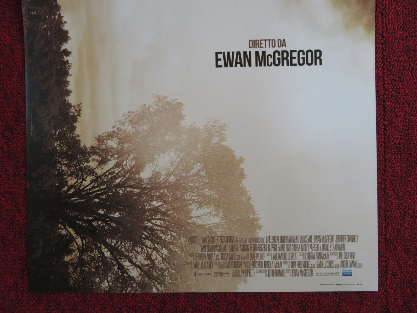 AMERICAN PASTORAL ITALIAN LOCANDINA POSTER EWAN MCGREGOR JENNIFER CONNELLY 2016